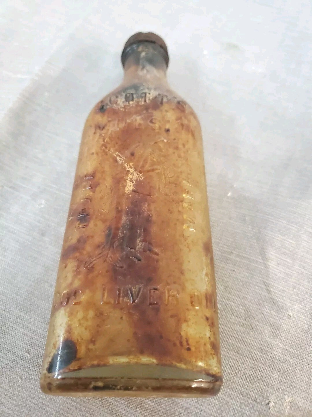 vintage scott s emulsion cod liver Oil Bottle