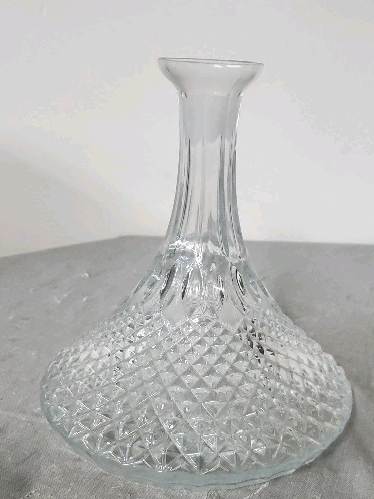 Vintage 11" Tall Ships Decanter  Crystal Flat Bottom