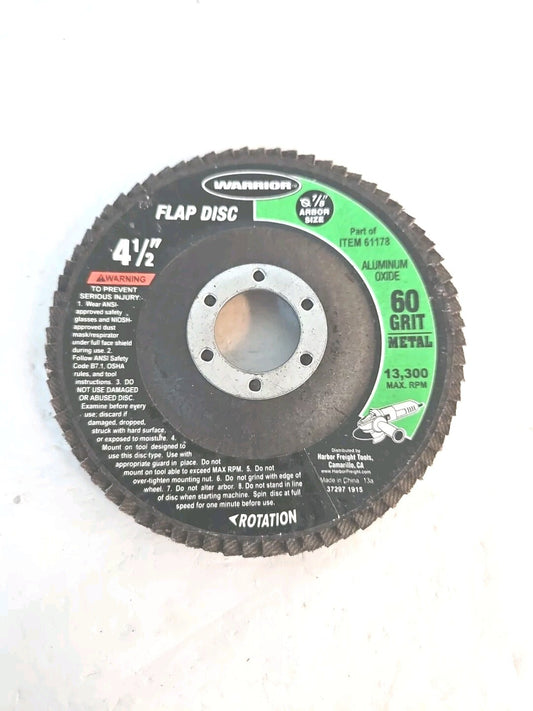 WARRIOR 4-1/2 in. x 7/8 in. 60-Grit Type 27 Flap Disc with Fiberglass Backing