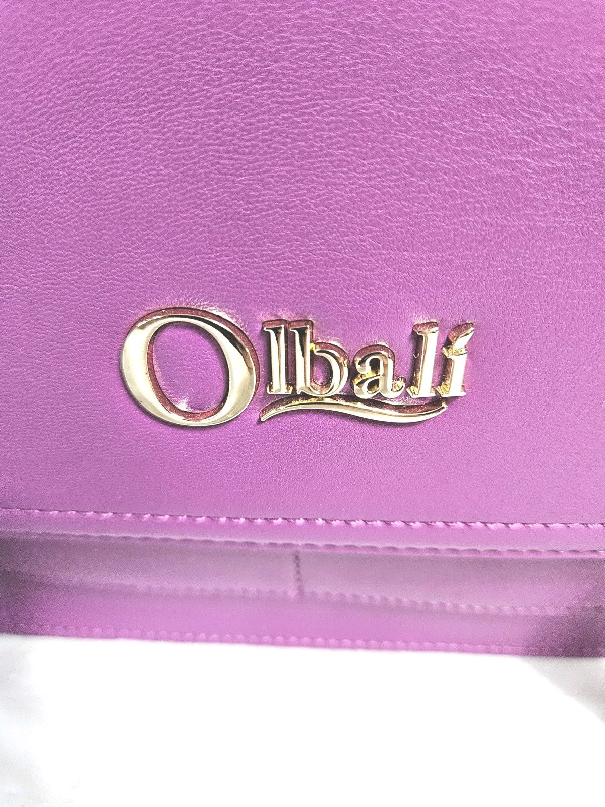 NEW - Olbali Vegan Leather Purple Brief Bag / Laptop Carrying Tote W/ Dust Bag