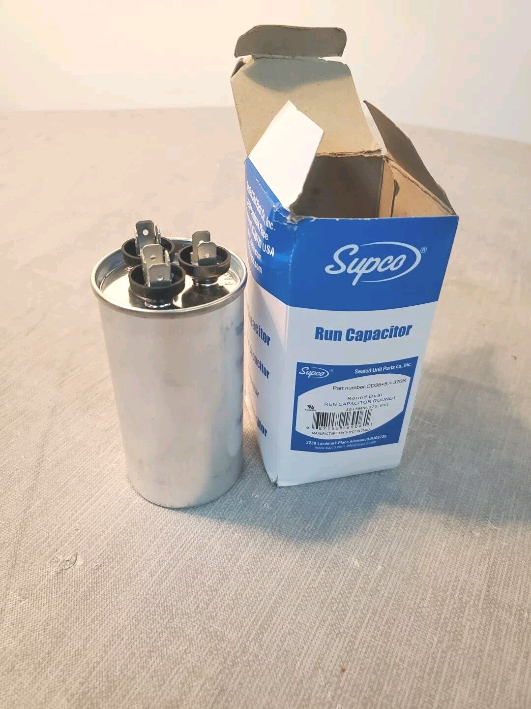 Supco Run Compacitor CD35+5×370R ROUND DUAL NEW