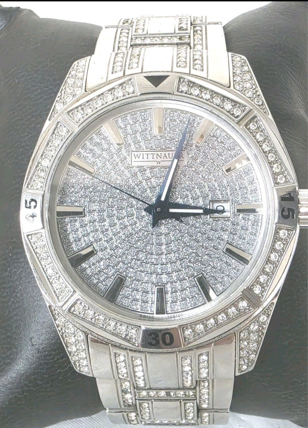 Wittnauer Men's Swiss Swarovski Crystals Paved Dial Watch Wittnauer Watch: