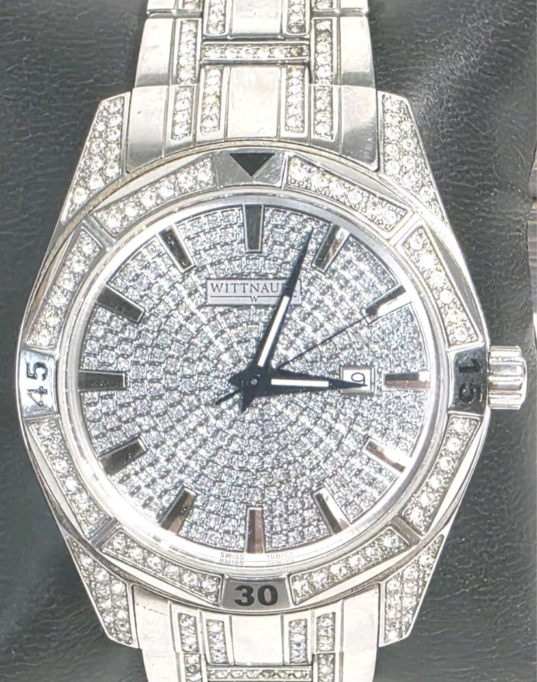 Wittnauer Men's Swiss Swarovski Crystals Paved Dial Watch Wittnauer Watch: