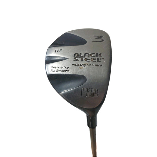Master Grip Golf Pat Simmons Black Steel (3) Fairway Wood Right Graphite Stiff