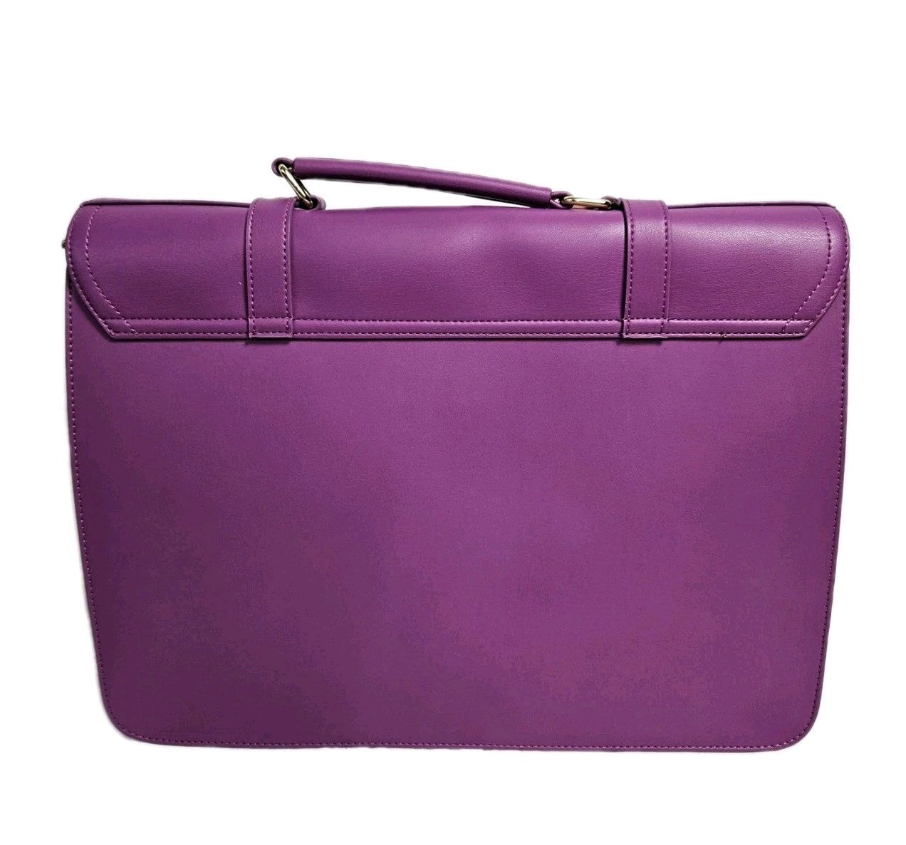 NEW - Olbali Vegan Leather Purple Brief Bag / Laptop Carrying Tote W/ Dust Bag