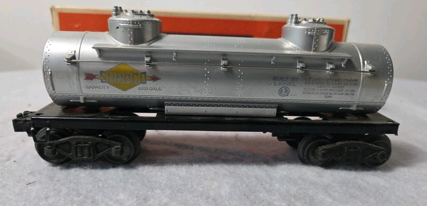 Lionel #6465 "Sunoco" 2-Dome Tank Car with Original Box (O Gauge Postwar) 48-49 