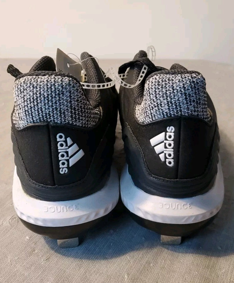 New Adidas Icon Bounce Metal Baseball Cleats Size 6.5 Black And White