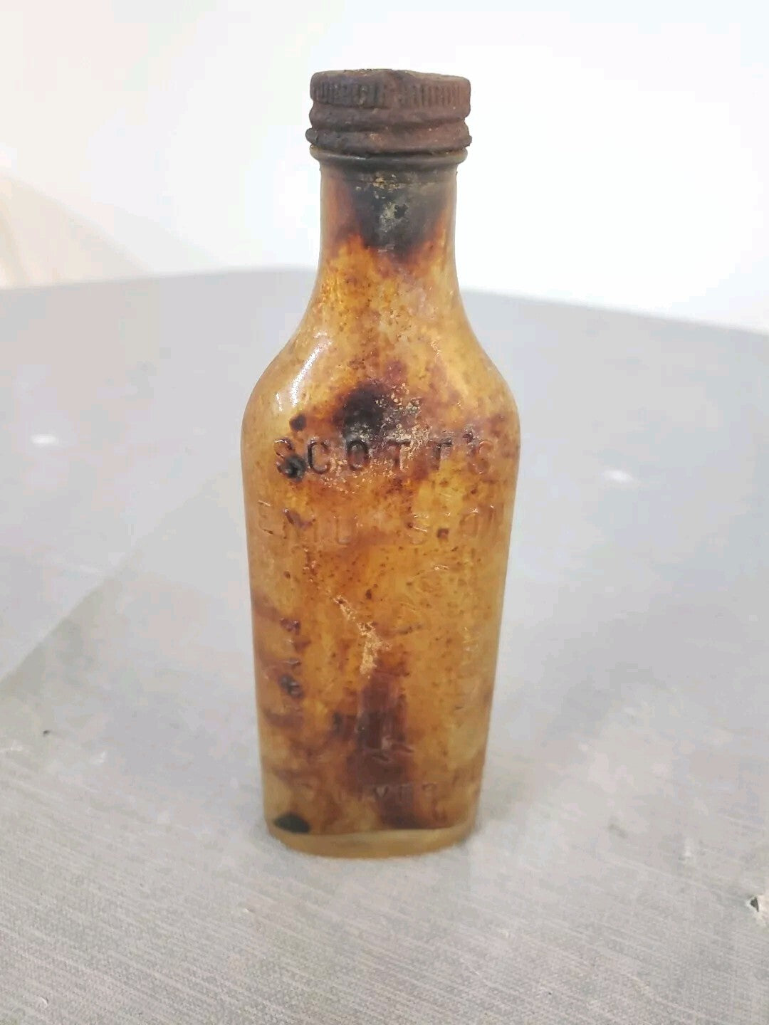 vintage scott s emulsion cod liver Oil Bottle
