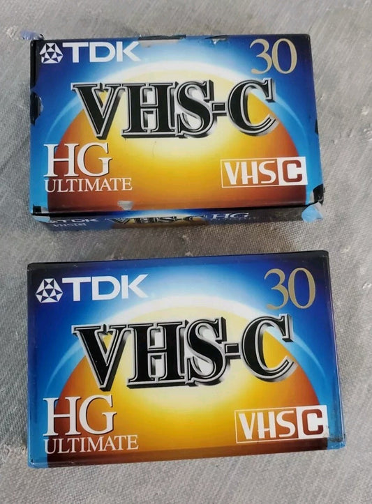 TDK VHS-C HG Ultimate 30 NEW NIP Blank Camcorder Video Cassette Tapes lot of 2