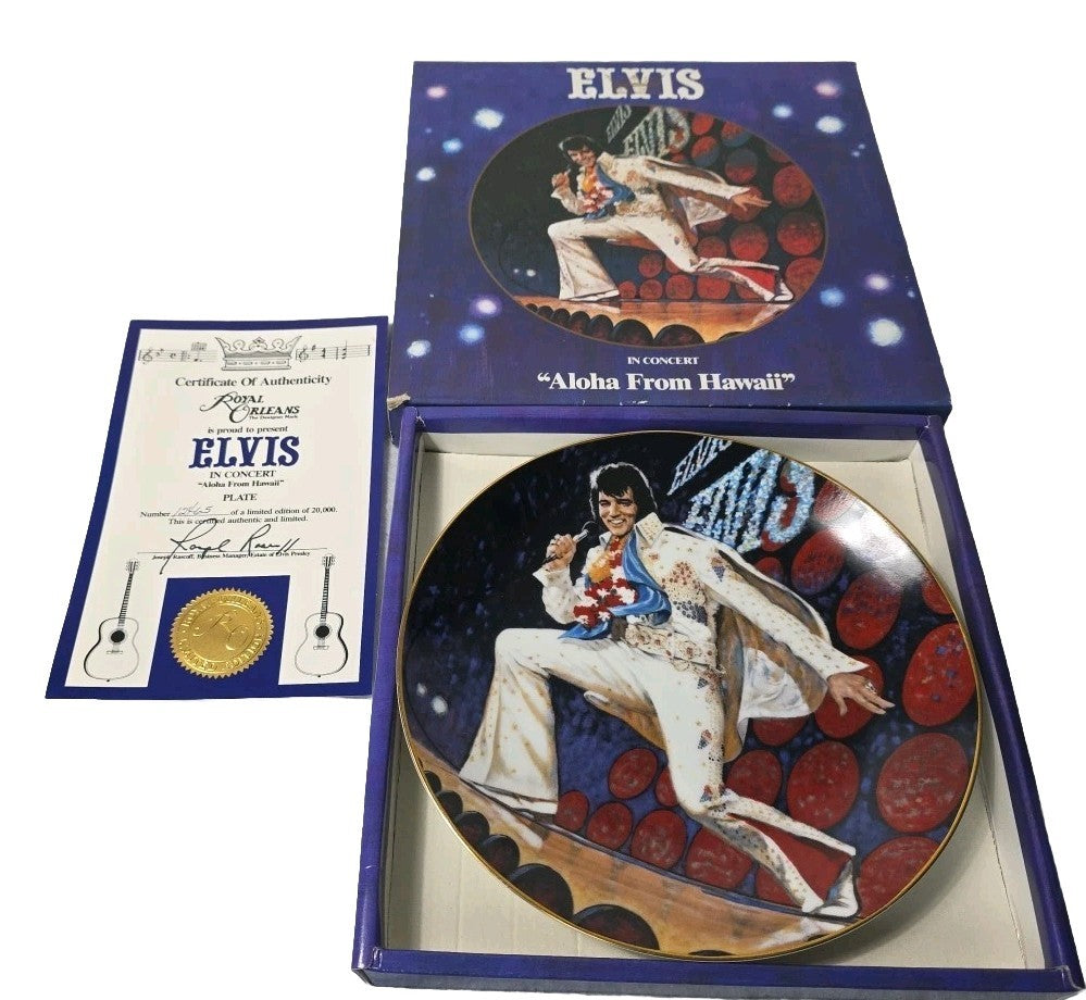 Elvis In Concert "Aloha From Hawaii"  Royal Orleans Plate With C.O.A.