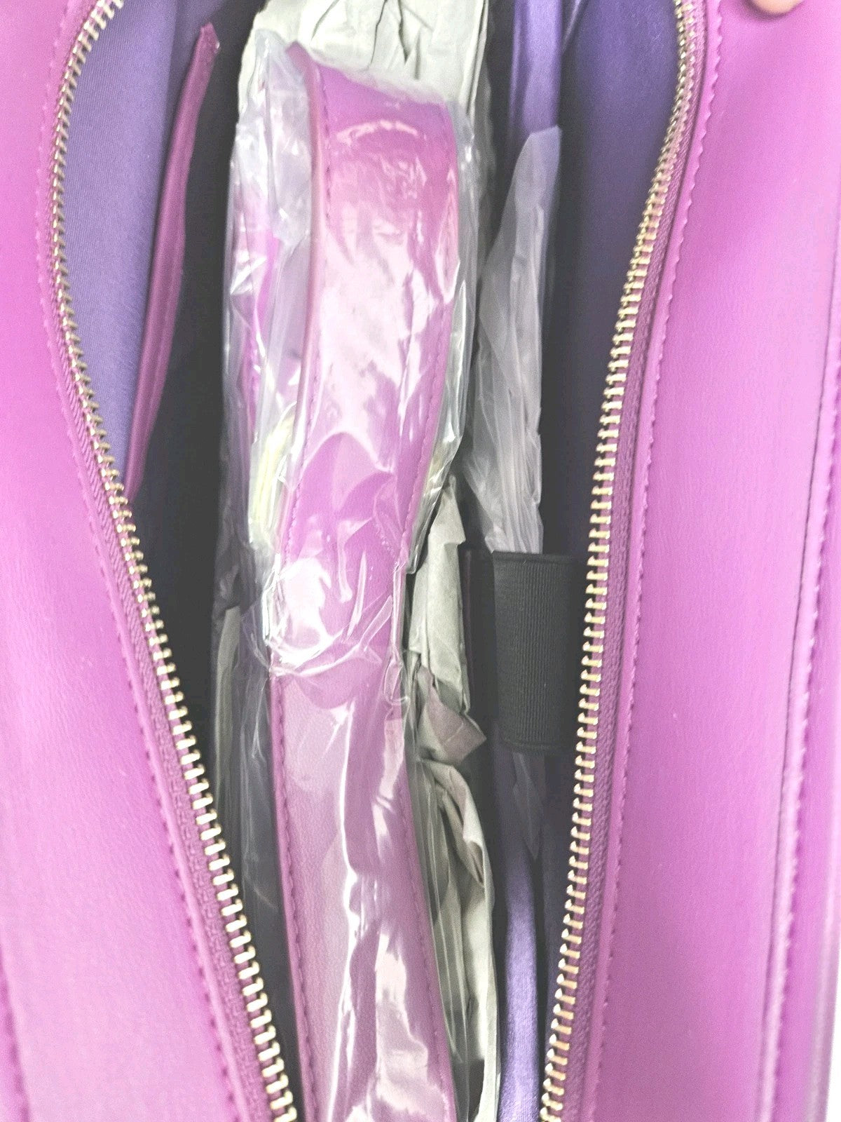 NEW - Olbali Vegan Leather Purple Brief Bag / Laptop Carrying Tote W/ Dust Bag