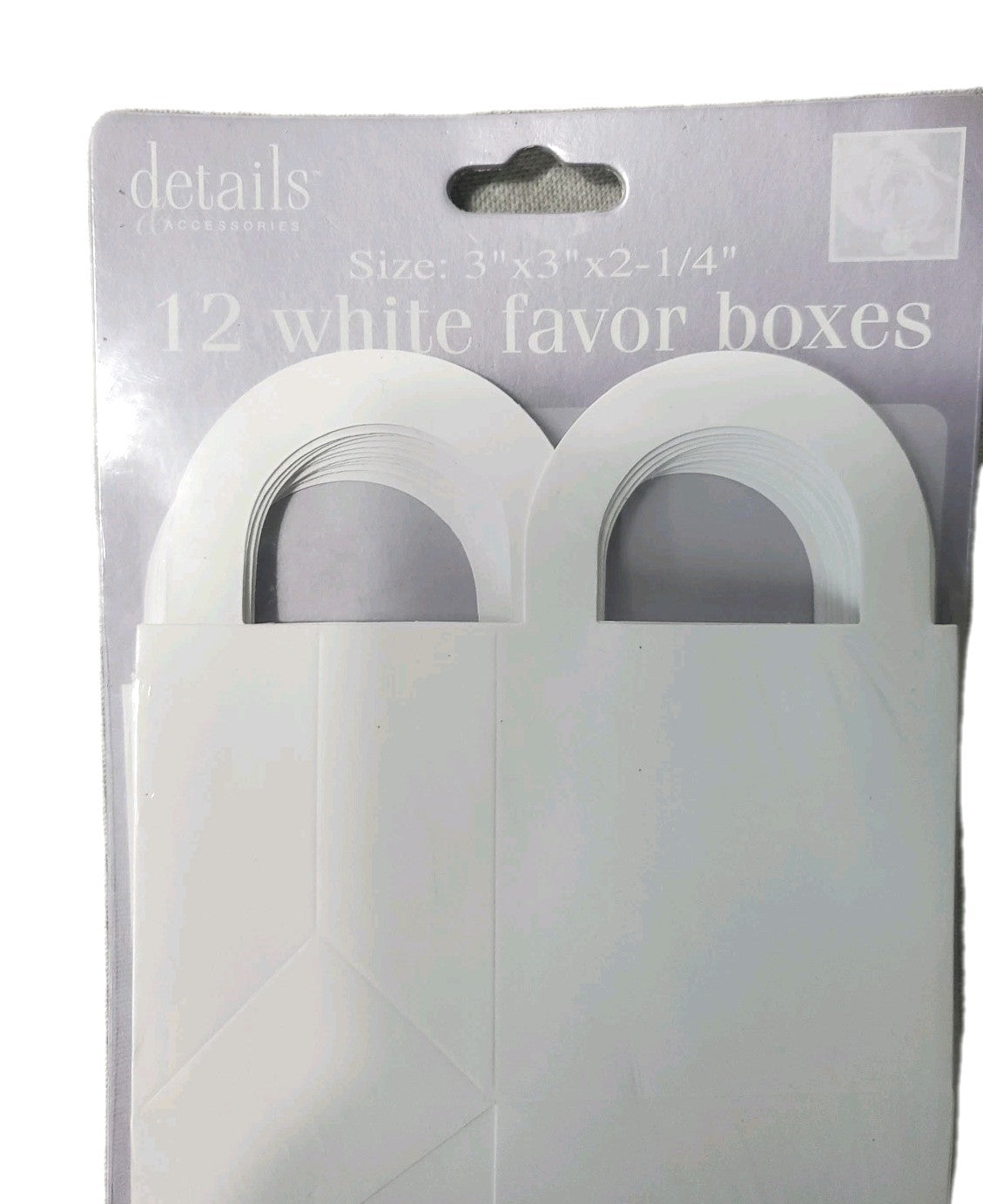 Details & Accessories 12 White Favor Boxes Size 3"×3"  ×2-1/4"