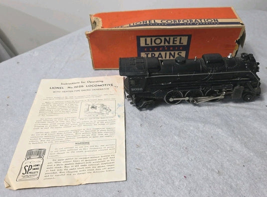 Lionel Trains #2026 Steam Engine 1948-49  With Original Box And Instructions 