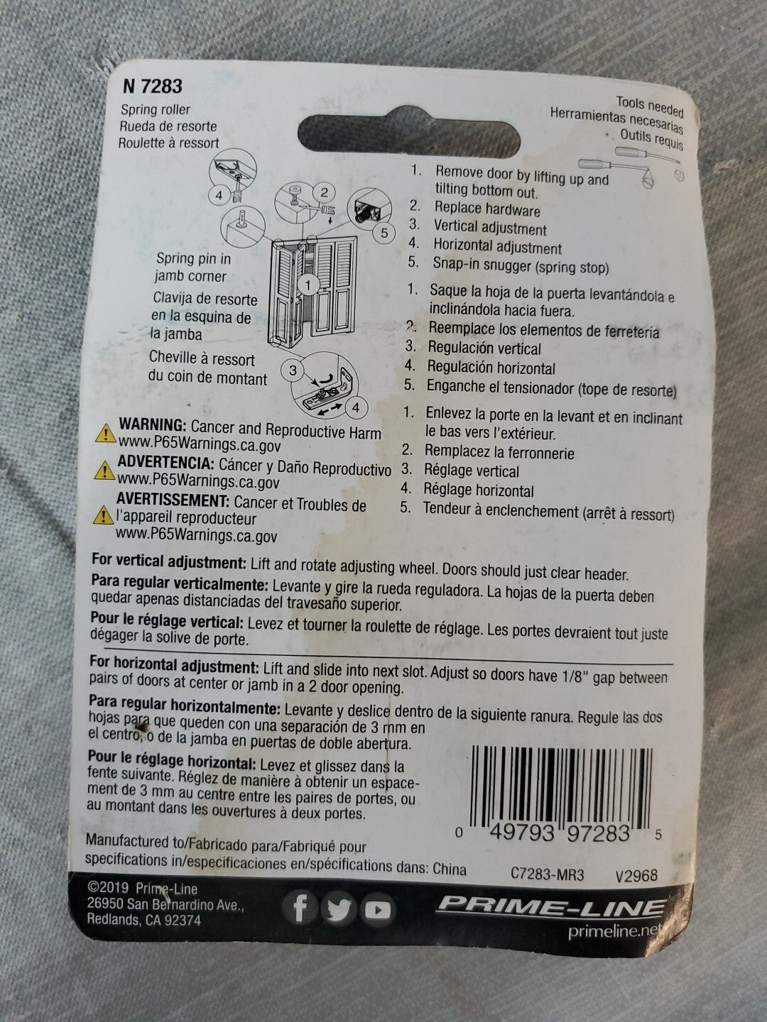 Prime-line Bi-fold Door Repair Kit 7283