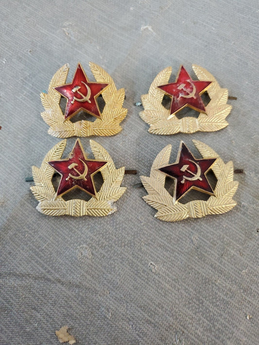 vintage russian military badge USSR Soviet Red Star Lot Of 4