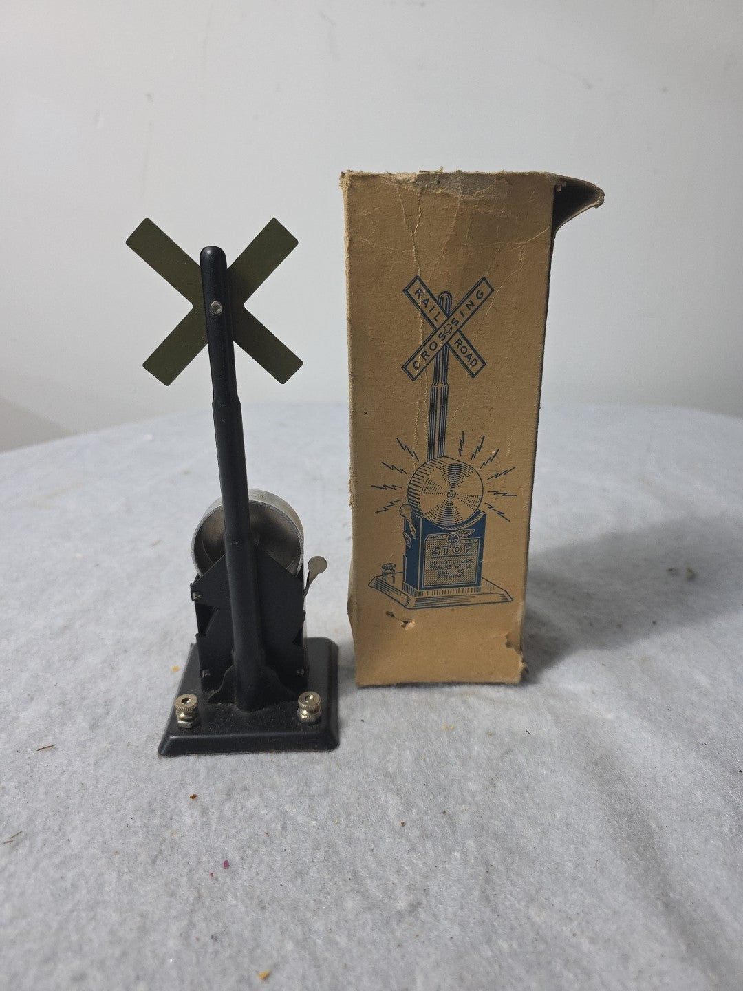 Marx 418 Railroad Crossing Signal Ringing Bell With Original Box O Gauge