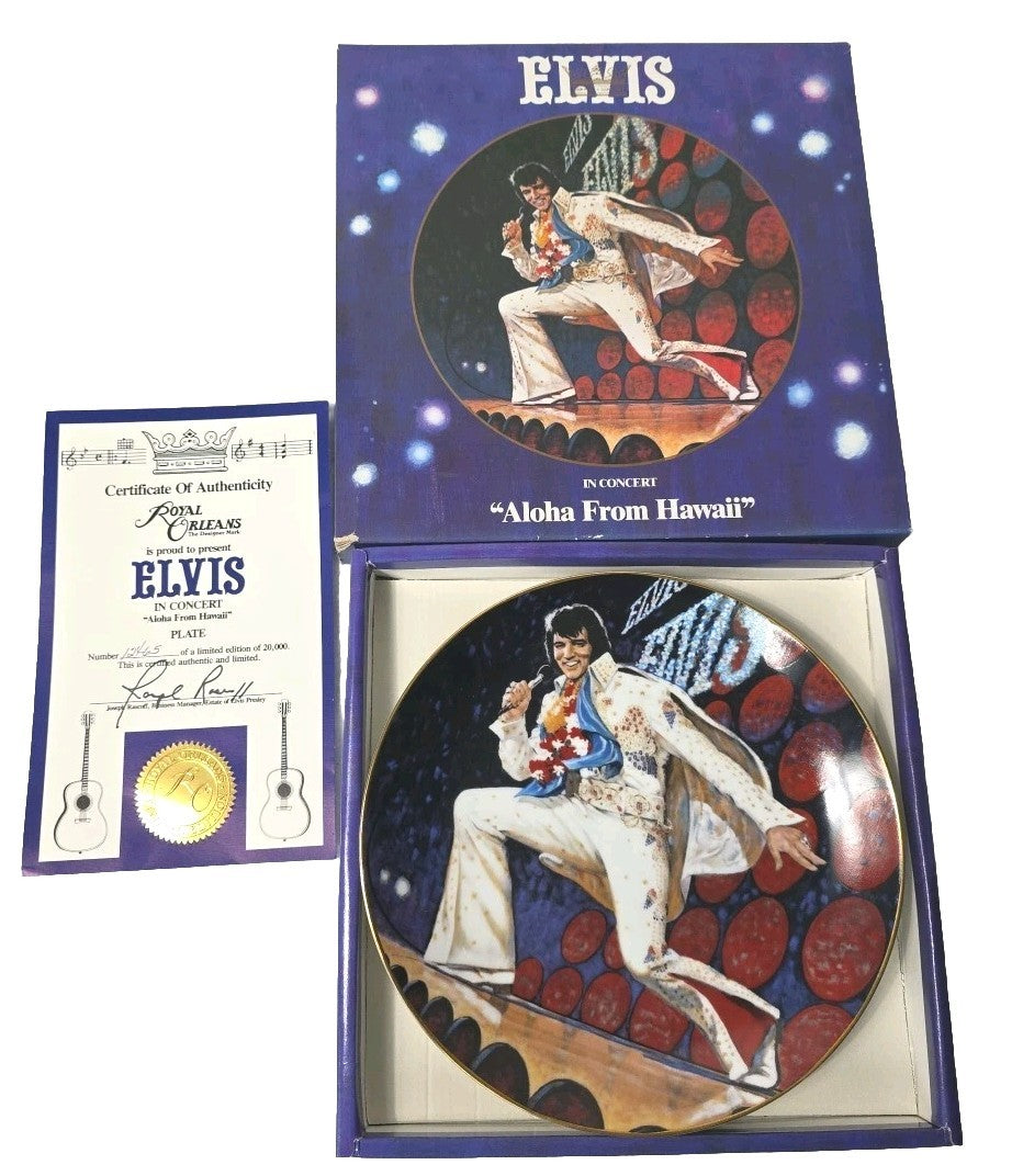 Elvis In Concert "Aloha From Hawaii"  Royal Orleans Plate With C.O.A.