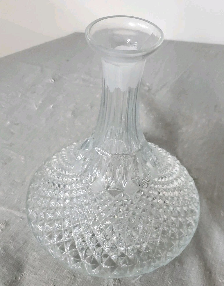 Vintage 11" Tall Ships Decanter  Crystal Flat Bottom