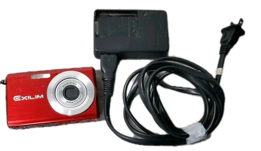 Casio Exilim Ex-z60 Digital Camera With 2 Gb Red With Battery Charger No Battery