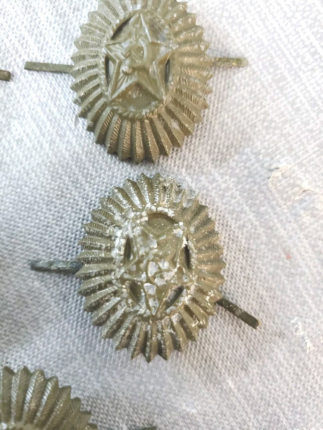 Vintage USSR Field Officer Green Hat Badge Lot Of 5