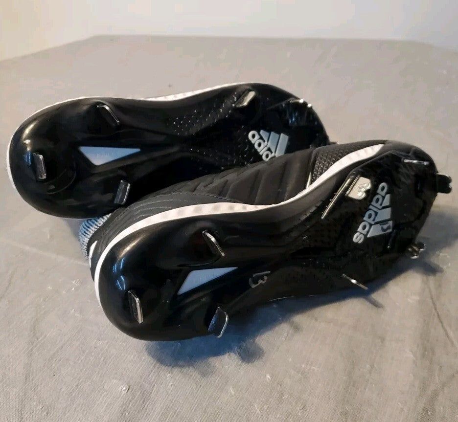 New Adidas Icon Bounce Metal Baseball Cleats Size 6.5 Black And White