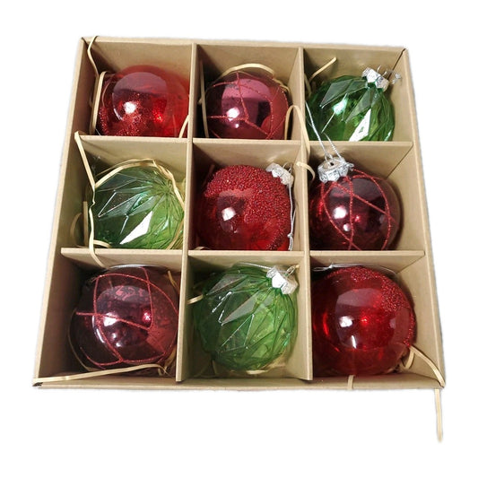 Kirklands Christmas Ornaments large Set Of 9 Beautiful  Red And Green