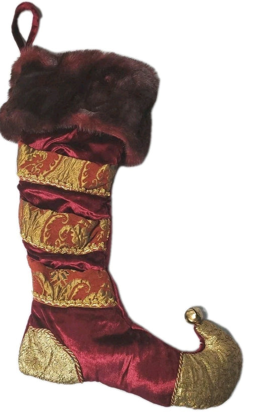 32" Giant Christmas Stocking Red And Gold