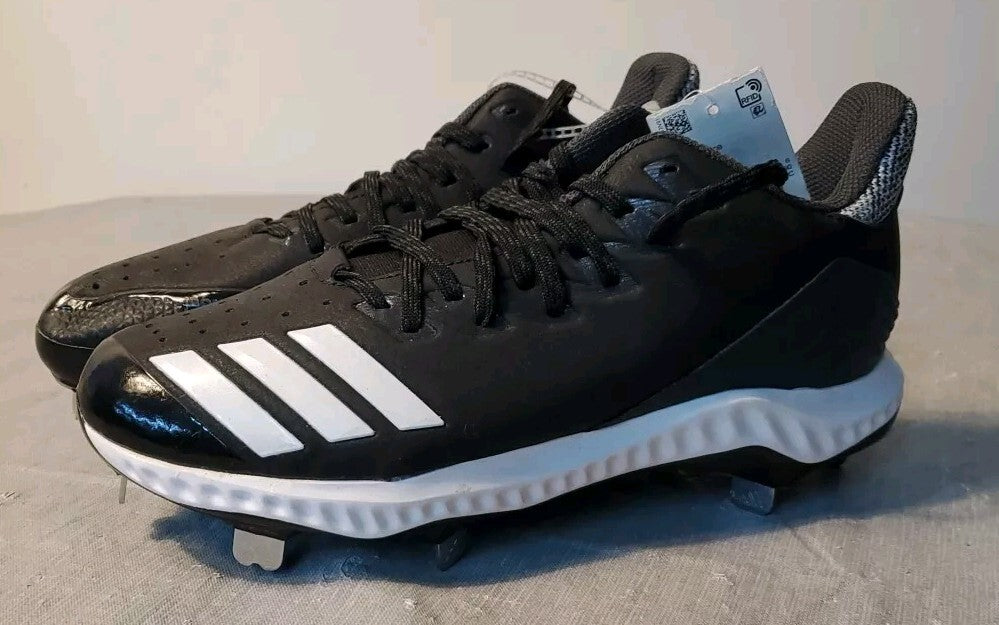 New Adidas Icon Bounce Metal Baseball Cleats Size 6.5 Black And White