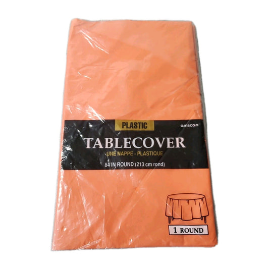 Amscan Plastic Table Cover Round 84"