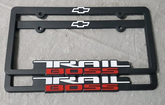 Chevy Trail Boss License Plate Frame  2 Pack New