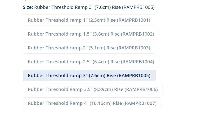 Pride Mobility RAMPRB1005 Rubber Ramp  2.5" - 3.0" Riser Threshold Scooter Ramp