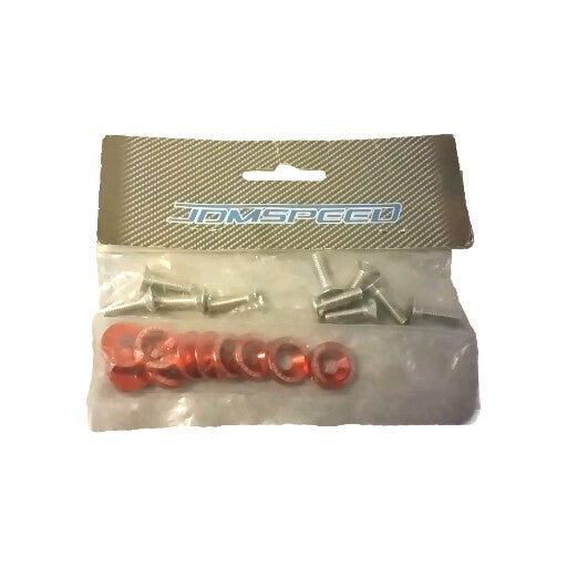 JDMSPEED Red Jdm Billet Aluminum Fender/ Bumper Engine Bay Dress Up Kit