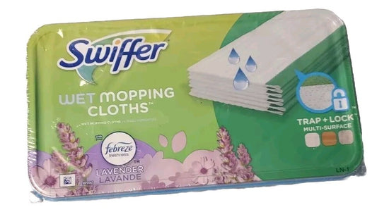Swiffer Wet Mopping Cloths Refills Lavender 12 Wet Cloths For 10" X 8" Mop