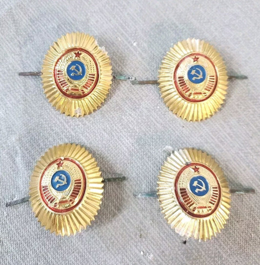 Vintage  Soviet Badge Cap Lot Of 4