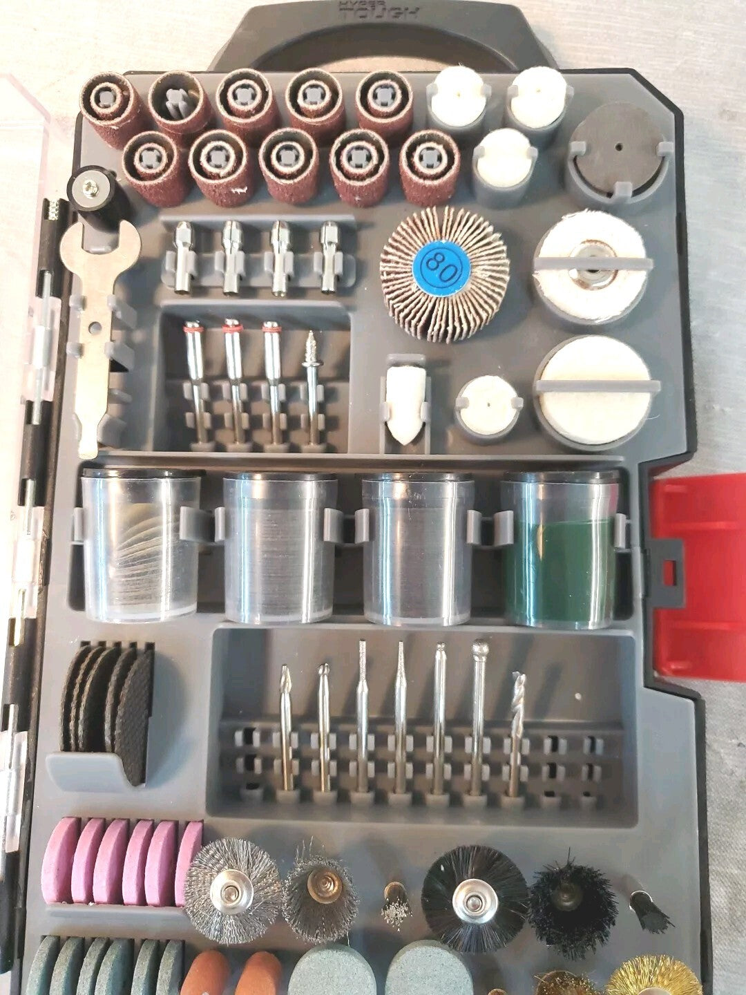 Hyper Tough 208 Piece Rotary Tool Accessory Kit with Storage Case