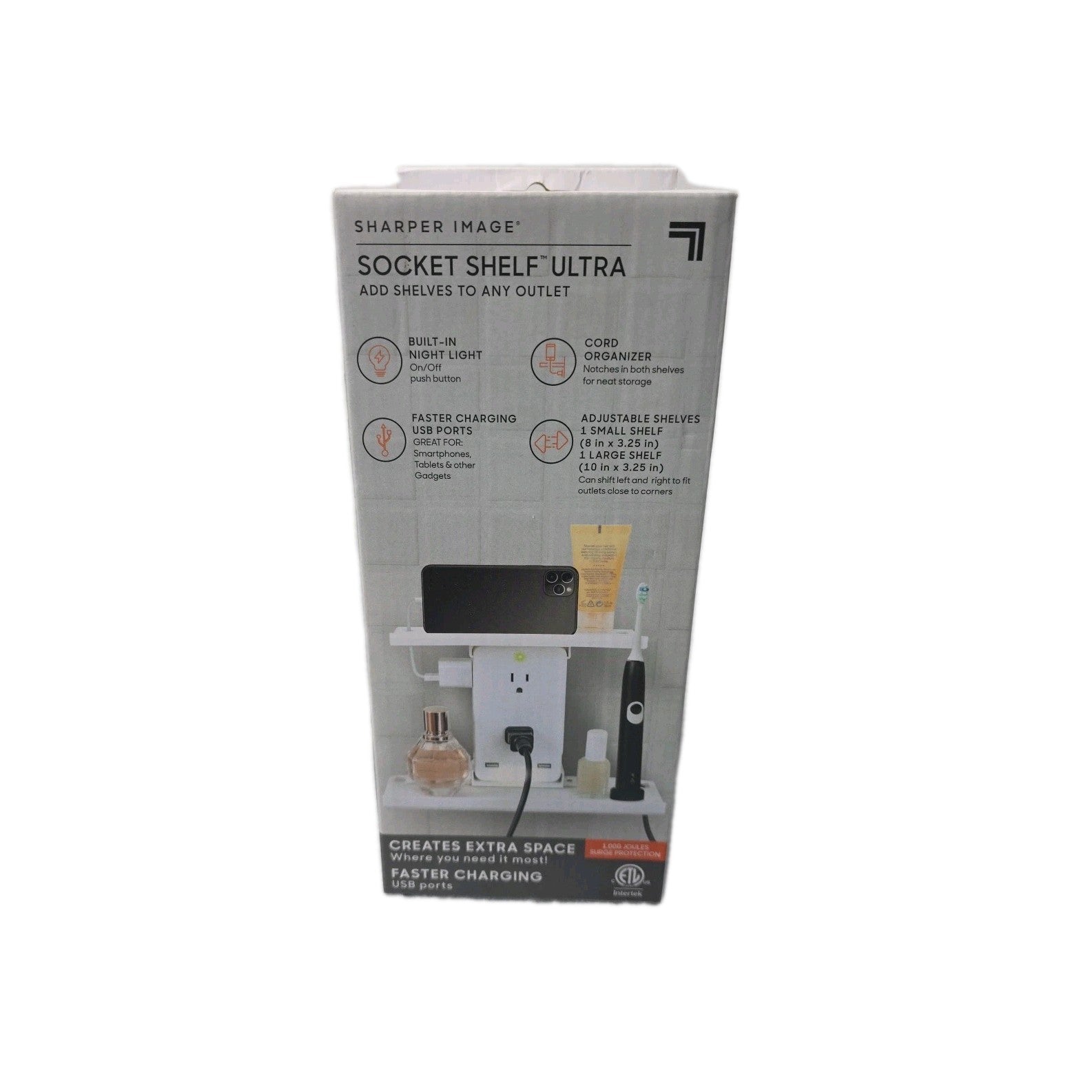 Sharper Image Socket Shelf Ultra  White