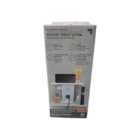 Sharper Image Socket Shelf Ultra  White
