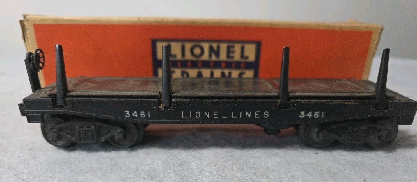 LIONEL #3461X  Operating Lumber Car  And #6019 Speical  Track  And Instructions 
