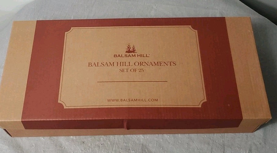Balsam Hill Ornament Set Of 12 Beautiful  Ornaments For Trees Red & Gold