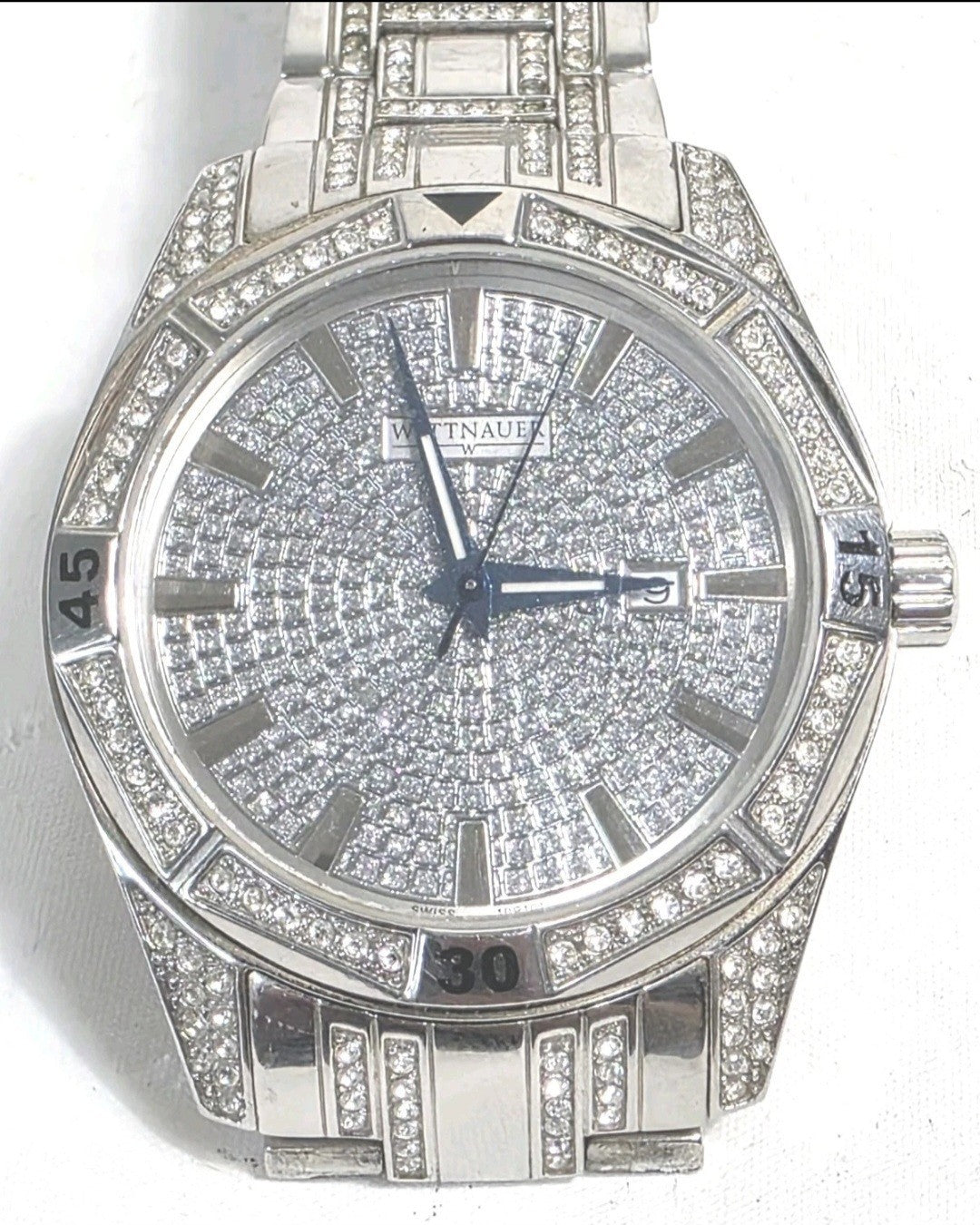 Wittnauer Men's Swiss Swarovski Crystals Paved Dial Watch Wittnauer Watch: