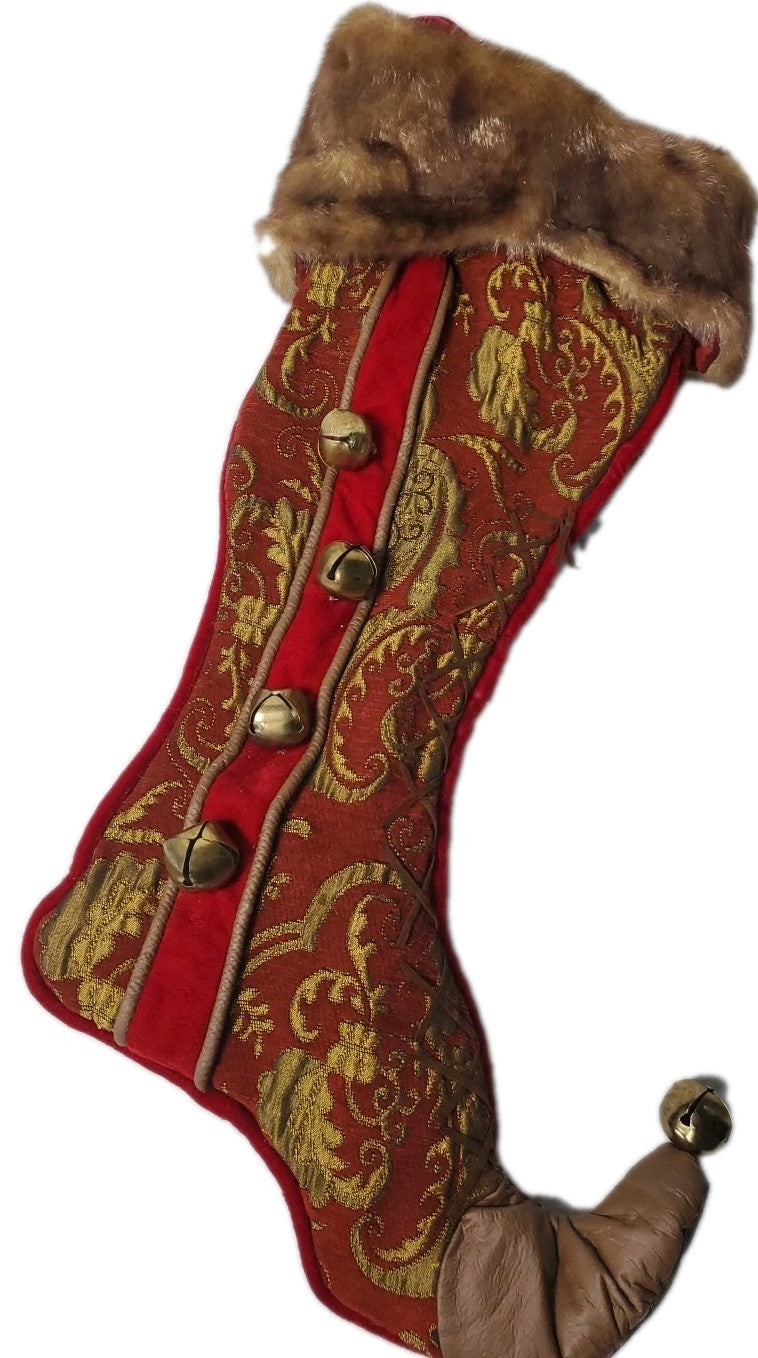 32" Giant Christmas Stocking Red And Gold