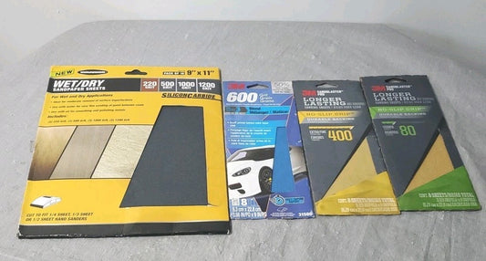 3M And Warrior Sand Paper 80 To 1000 Grit Open Box 28 Count