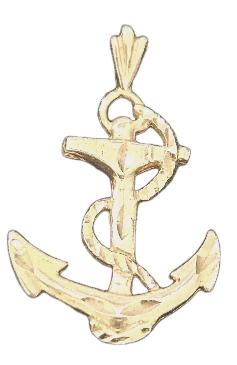 14K Yellow Gold 1.38g  anchor pendant