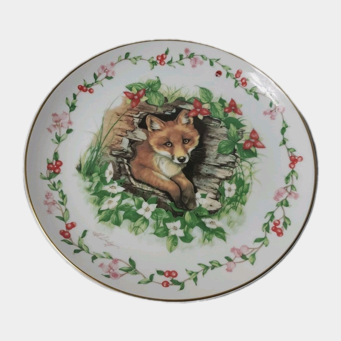 Royal Cornwall 1983 Perplexed Woodland Babies Heidi Lindy Plate