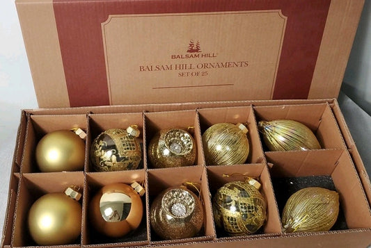 Balsam Hill Ornament Set Of 10 Beautiful Set Ornaments For Trees Gold Color 