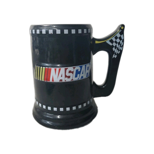 VTG NASCAR Beer Stein 2004 Sherwood Brands Black Collectible Large Ceramic Mug