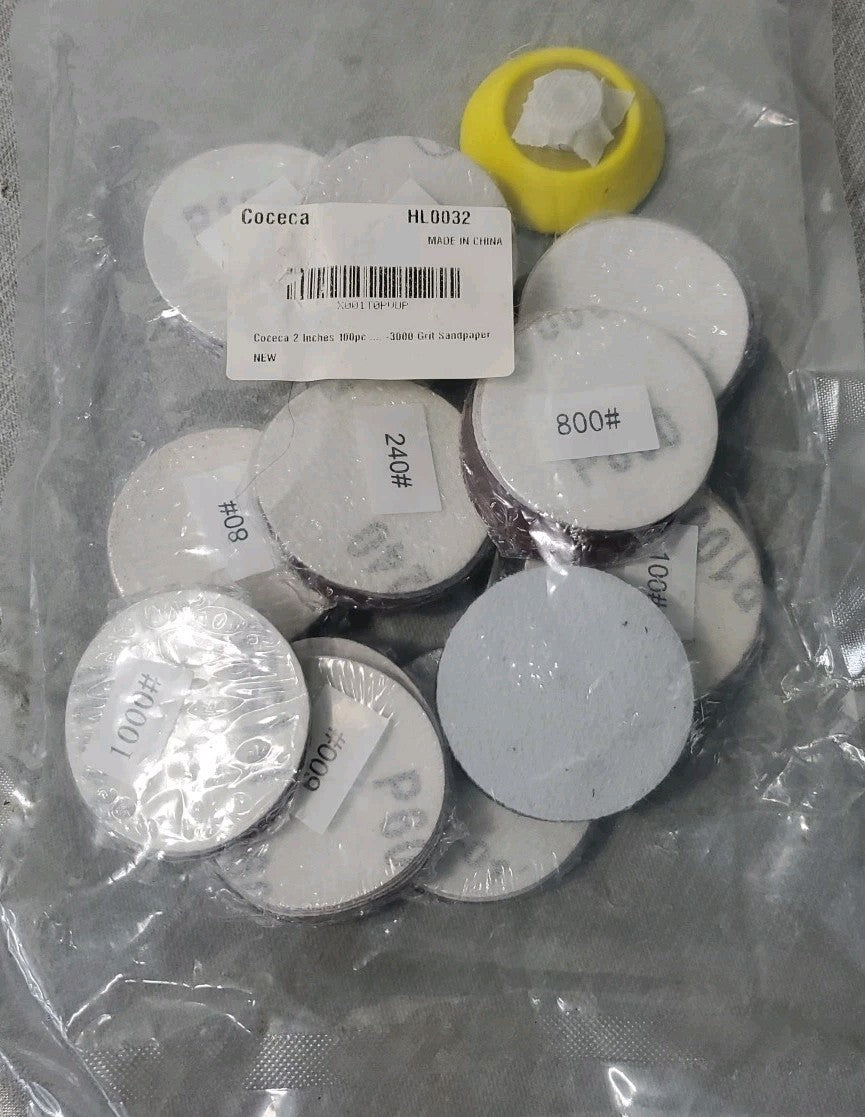 Coceca 100 Pcs 2 Inch Sand Pad Kit For Drill From P240 - P3000