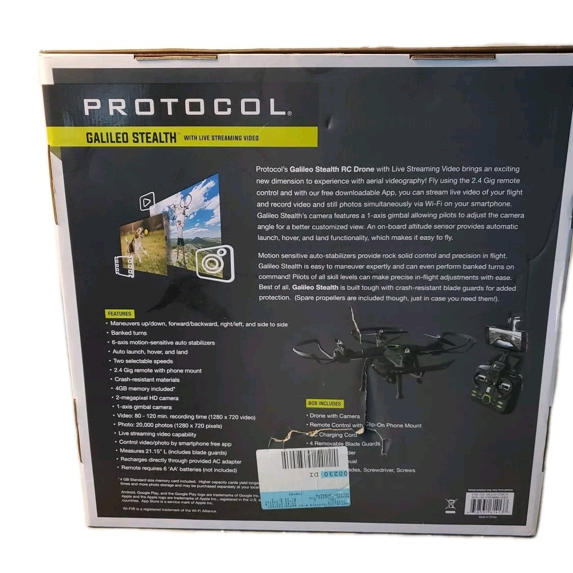 Protocol Galileo Stealth With Live Streaming Video Drone