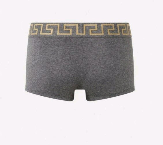 Versace Greco Boarder Grigio Boxer Briefs Mens Sz 3 (US XS) Authentic NIB